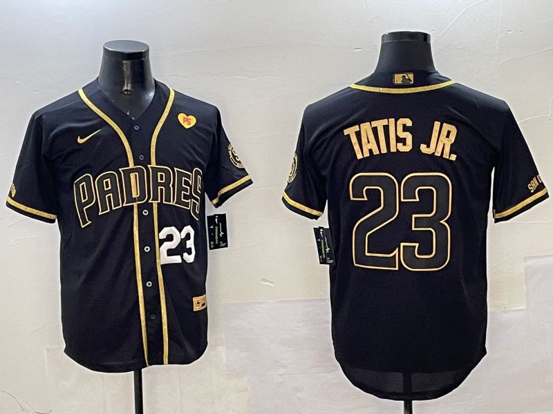 Men San Diego Padres #23 Tatis jr Black Gold Game 2025 Nike MLB Jersey style 7